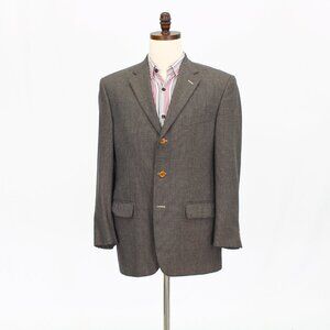 Marzotto Lab 42S Brown HT 3-Button Sport Coat Blazer Jacket T529